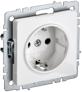 Розетка 16А,с з/к,белая