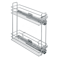 3200L Механизм в базу Kalibra, 200 мм гл. 500 мм мягкий ход. хром (2 делителя) правая