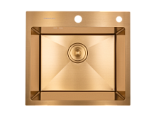 50*45 Металлическая мойка золото AMALET STANDART 1,2мм 5045-STR-GL В ПОДАРОК КОЛАНДЕР И ДОЗАТОР 