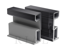 KO-01 Вертикальный ассиметричный профиль(ручка) Софт Тач Черный