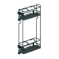 Бутылочница 150,Starax,в верхнюю базу,2-х ярусная,(106*280*520) напрвал.Blum Tandem,полное выдв.прав,Антрацит