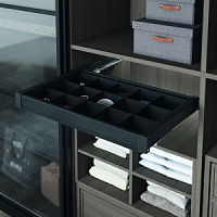 Корзина Starax с ячейками для галстуков и ремней,600мм(560-590*475*100) Антрацит