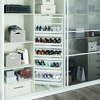 Полка Starax для обуви,поворотная шир.800мм(700*360*1910-2110)Белая 