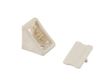 Мебельный монтажный уголок, пластик, белый, (2 части)