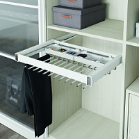 Вешалка Starax для брюк,с ячейками для галстуков и ремней,600мм(560-590*475*125) Белая 