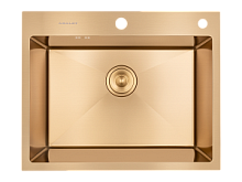 60*48 Металлическая мойка золото AMALET STANDART 1,2 мм 6048-STR-GL В ПОДАРОК КОЛАНДЕР И ДОЗАТОР