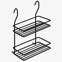 Полка двухярусная малая,Д200 Ш135 В280 Черный матовый