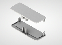 Комплект закрытых заглушек для С-образного профиля Серый(2шт)№13